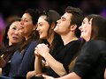 Phoebe Tonkin &amp; Paul Wesley - LA Lakers game 2015