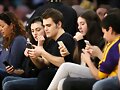 Phoebe Tonkin &amp; Paul Wesley - LA Lakers game 2015