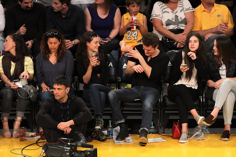 Phoebe Tonkin & Paul Wesley - LA Lakers game 2015