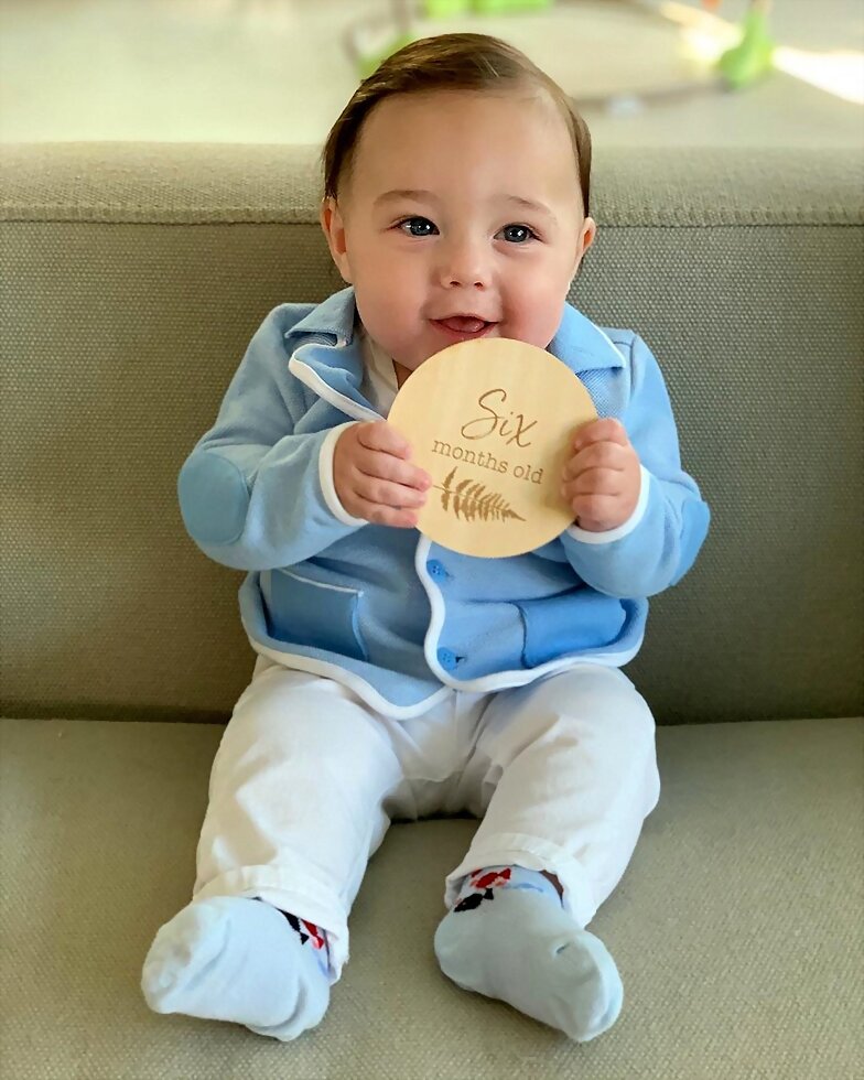 El hijo de Claire, James Holt Joblon con 6 meses