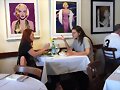 Phoebe Tonkin out to lunch in LA, May 9, 2015