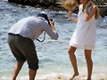 Indiana Evans - Photoshoot Candids at Shark Beach