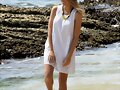 Indiana Evans - Photoshoot Candids at Shark Beach