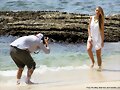 Indiana Evans - Photoshoot Candids at Shark Beach