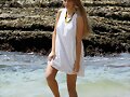 Indiana Evans - Photoshoot Candids at Shark Beach