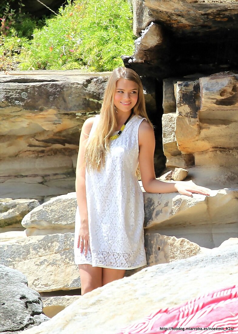 Indiana Evans - Photoshoot Candids at Shark Beach