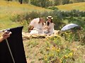 Phoebe Tonkin BTS photoshoot Vogue Australia 2015