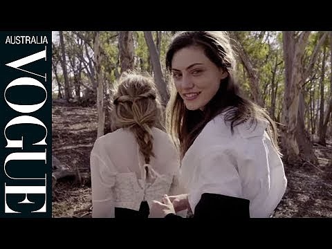 Phoebe Tonkin BTS photoshoot Vogue Australia 2015