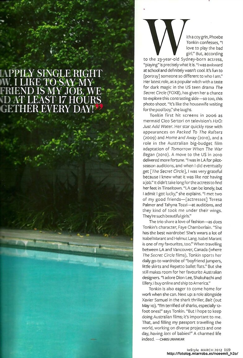 Phoebe Tonkin sesión de fotos - InStyle (Mar,2012)