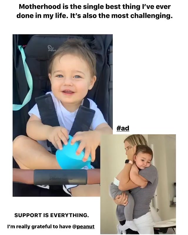 Claire Holt con su hijo James Holt Joblon