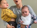 Claire Holt con sus hijos James y Elle Holt Joblon