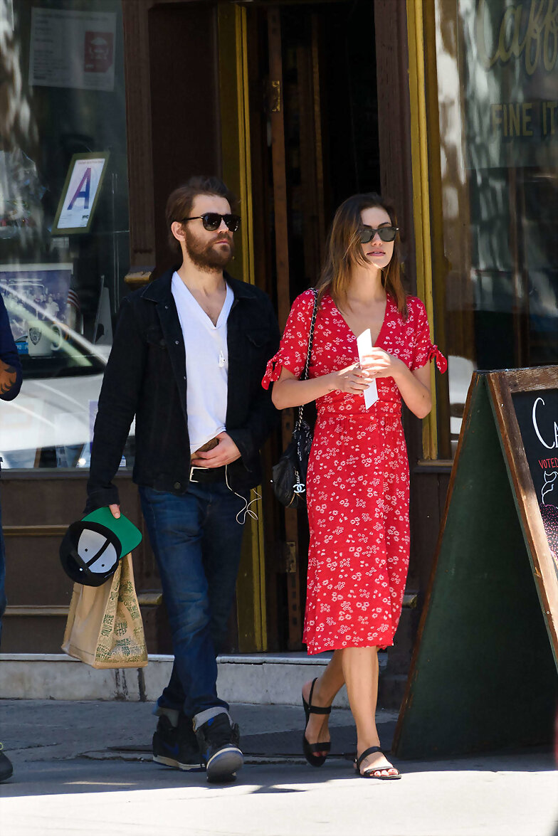 Phoebe Tonkin & Paul Wesley 2016 East Village NYC