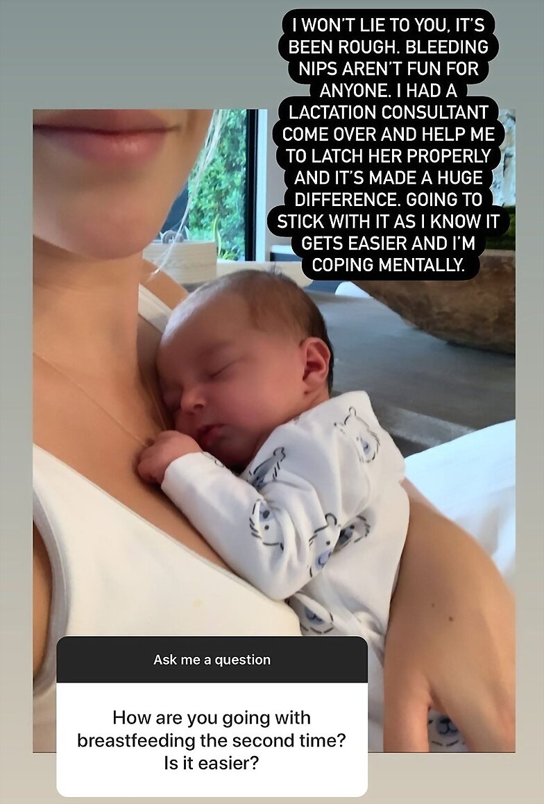 Claire Holt explica como fue la lactancia con Elle
