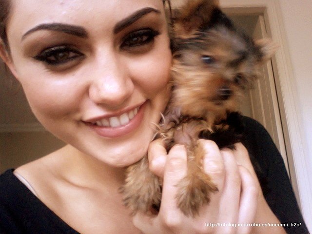 Phoebe Tonkin con su perrito