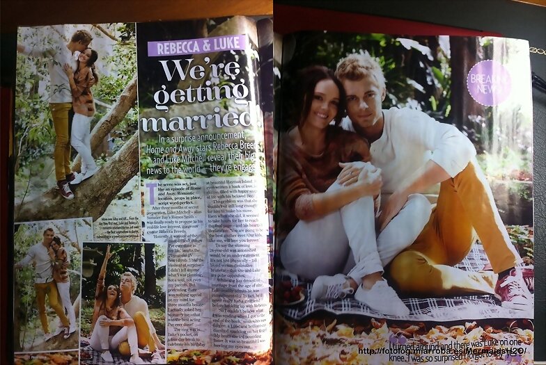 Luke Mitchell y Rebecca Breeds en una revista