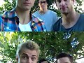 Luke Mitchell con unos amigos