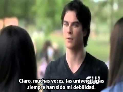 WebClip 4&times;04 Damon, Elena y Bonnie en la Universid