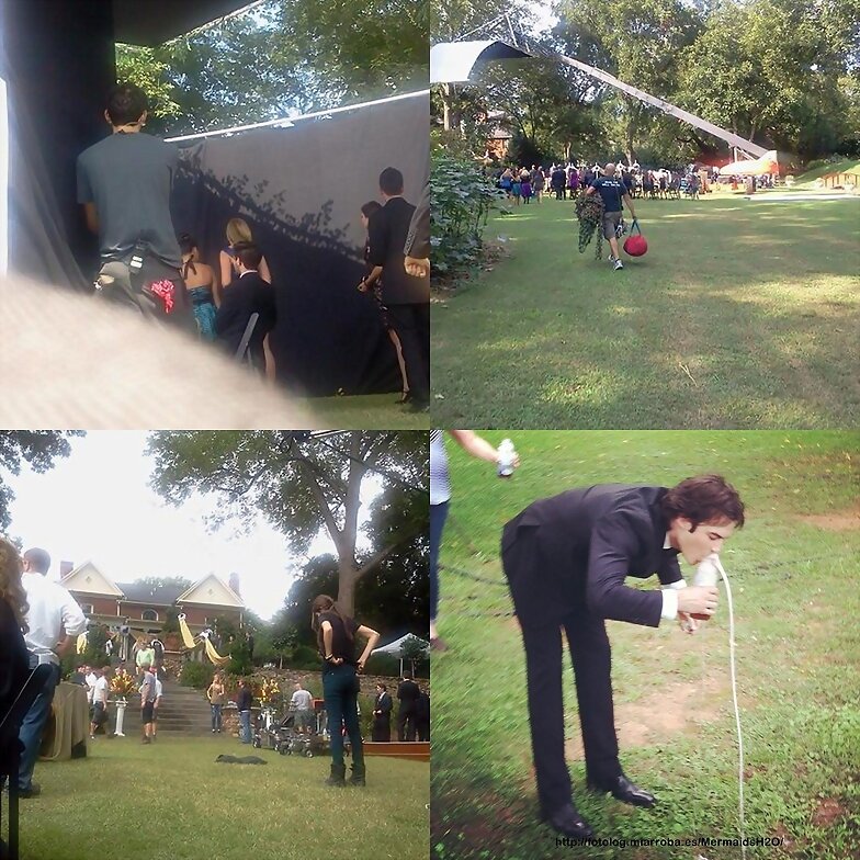 El cast de TVD en el rodaje del capitulo 4x07