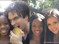 Gabrielle Douglas en el rodaje del capitulo 4x07