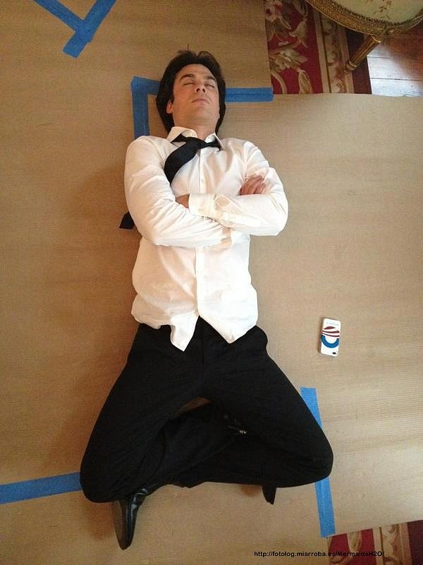 Ian Somerhalder en el rodaje del capitulo 4x07