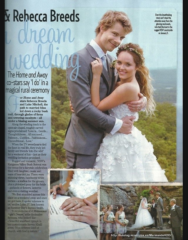 Boda Luke Mitchell & Rebecca Breeds en "New Idea"