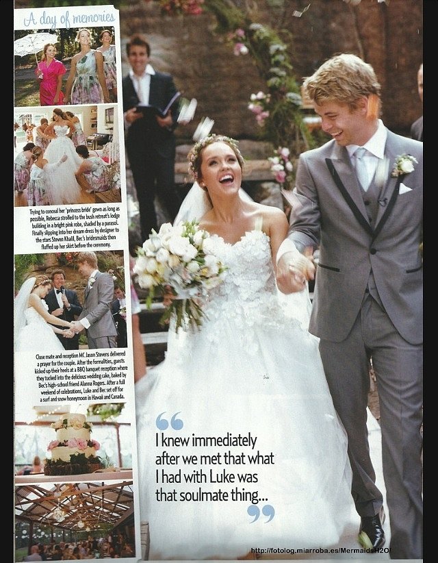 Boda Luke Mitchell & Rebecca Breeds en "New Idea"