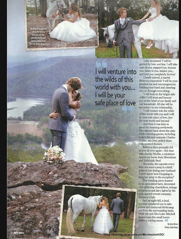 Boda Luke Mitchell & Rebecca Breeds en "New Idea"