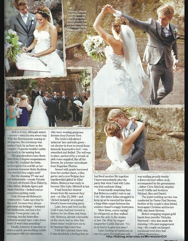 Boda Luke Mitchell & Rebecca Breeds en "New Idea"