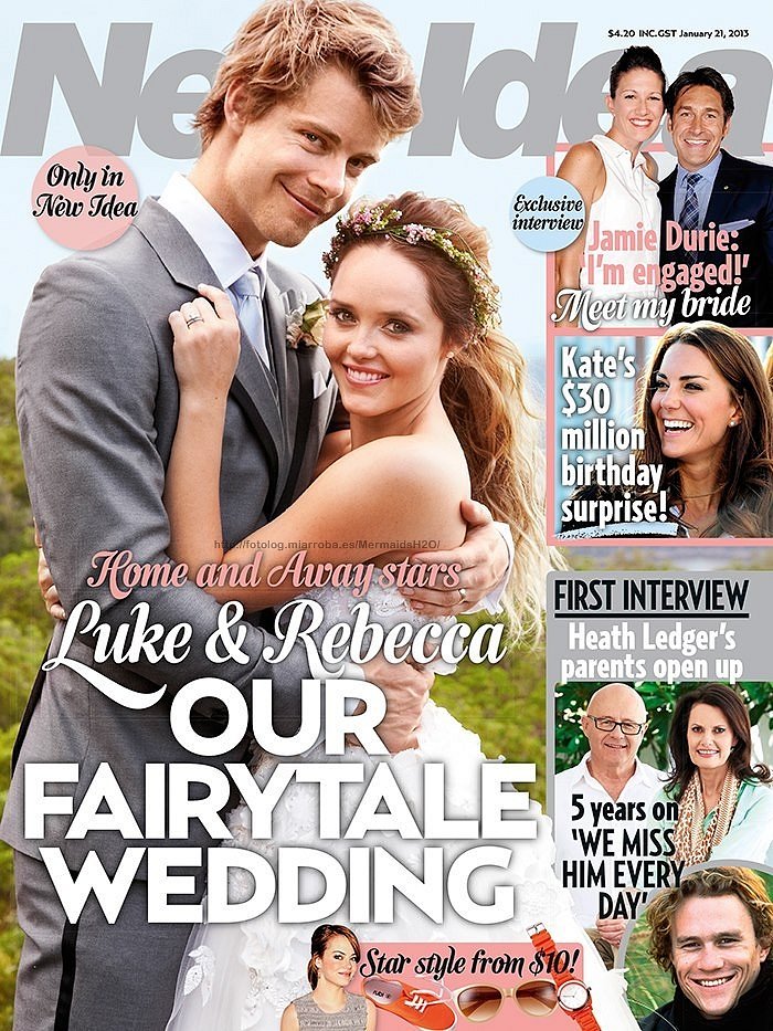 Boda Luke Mitchell & Rebecca Breeds en "New Idea"
