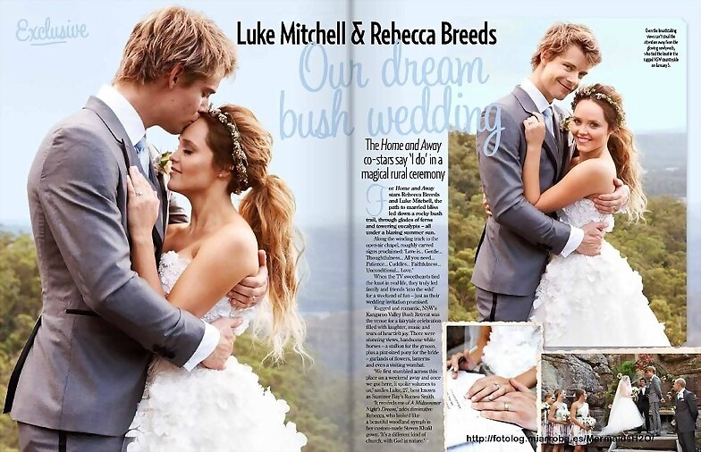 Boda Luke Mitchell & Rebecca Breeds en "New Idea"
