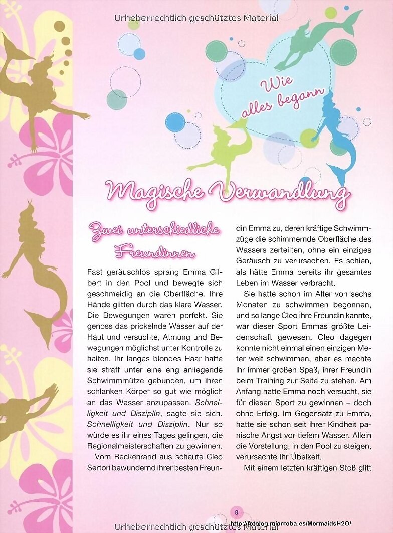 Página de revista H2O Just Add Water en otro país