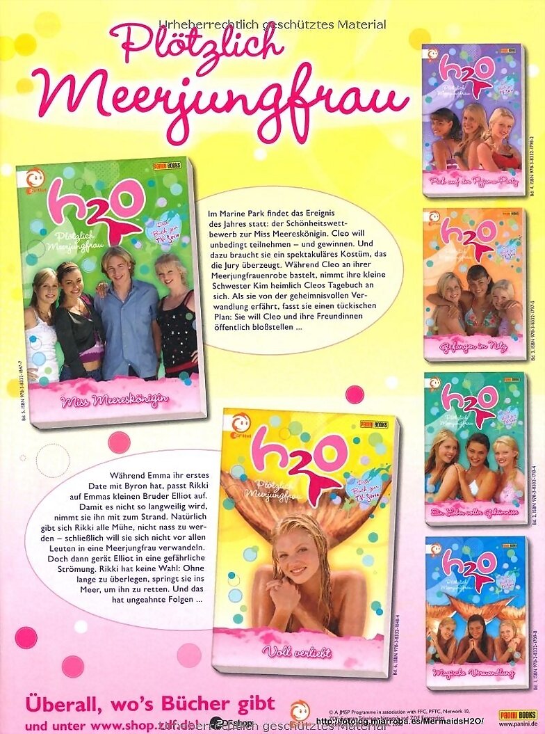 Página de revista H2O Just Add Water en otro país
