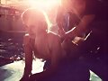 BTS Amy Ruffle (Sirena) en el set de Mako Mermaids