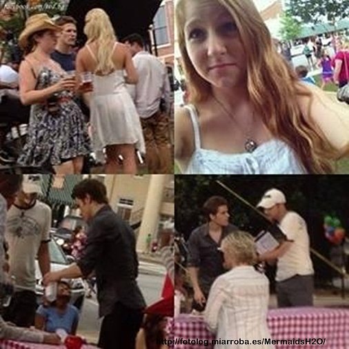 BTS de Claire Holt en el set del 5x01 de TVD