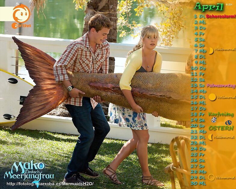 Calendario Mako Mermaids Abril de 2014