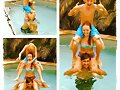Cleo Massey con su hermano Joey Massey y novio