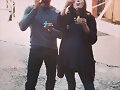 Phoebe Tonkin y Charles en el set de The Originals