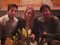Claire Holt con su novio Matt Kaplan y un amigo