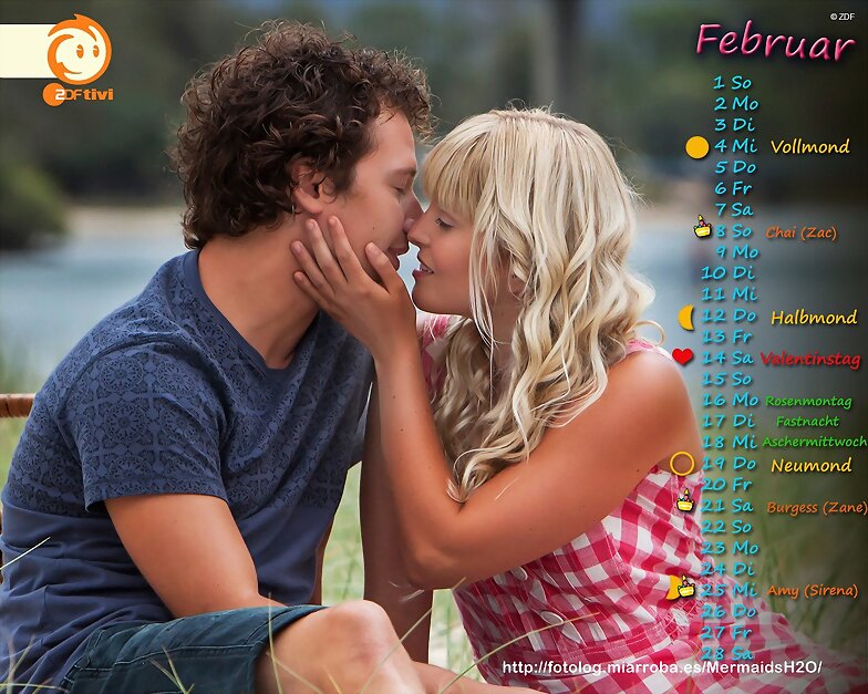 Calendario Mako Mermaids de Febrero de 2015