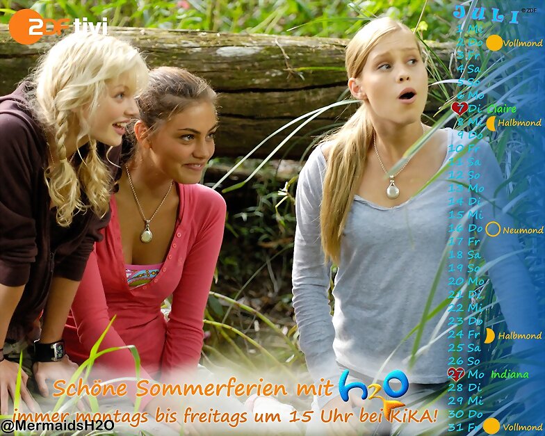 Calendario H2O Just Add Water de Julio de 2015