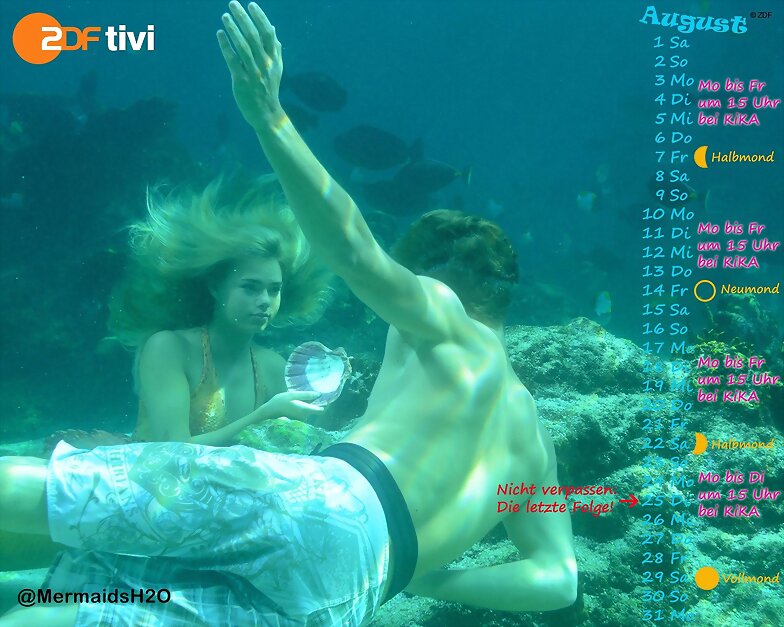 Calendario H2O Just Add Water de Agosto de 2015