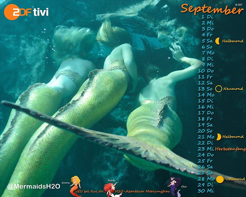 Calendario H2O Just Add Water de Setiembre de 2015