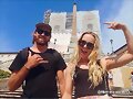 Cleo Massey y su novio en Roma