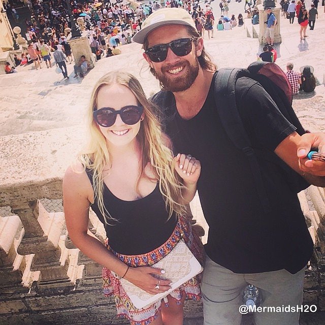 Cleo Massey y su novio en Roma