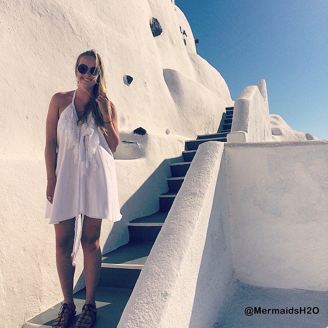 Cleo Massey en Villa Irini, Fira, Santorini