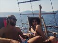 Cleo Massey y su novio en Hvar, Croatia