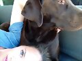 Allie Bertram y su perro Charles