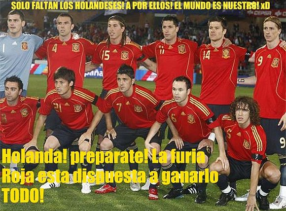 LA SELECCION ESPAÑOLA. VAMOS A GANAR SEGURO! :D