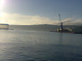 El puerto pesquero,van llegando las nubes.