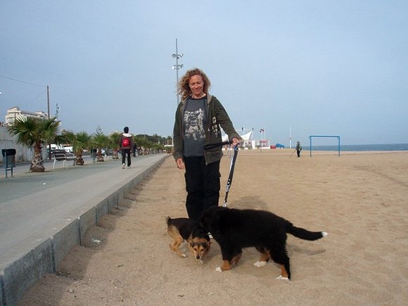 En la playa por primera vez.